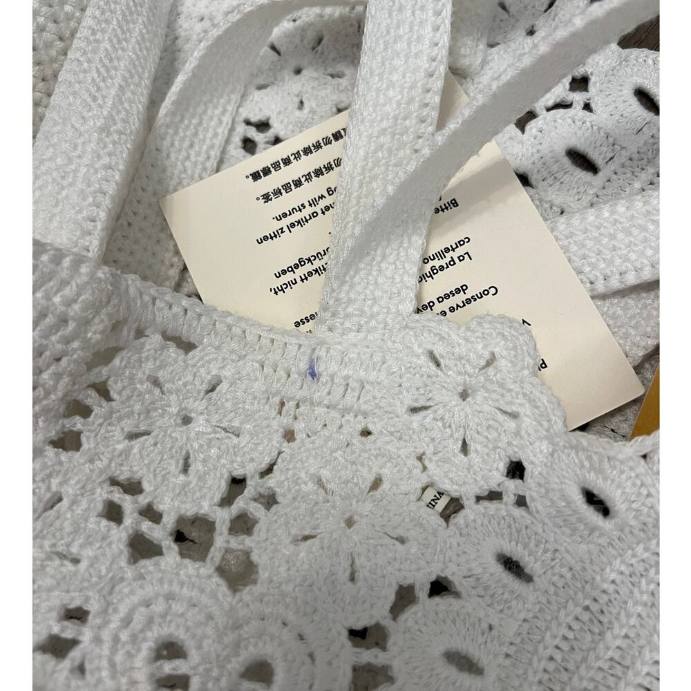 NWT Sandro White Crochet Tote / Shoulder Bag - Picture 10 of 11